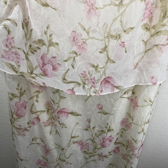 Ursula of Switzerland Dress White 18W Sleeveless Maxi Flora Romantic MOTB Whimsy - Picture 8 of 14